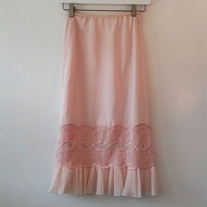 Vintage Pink Lace Half Slip